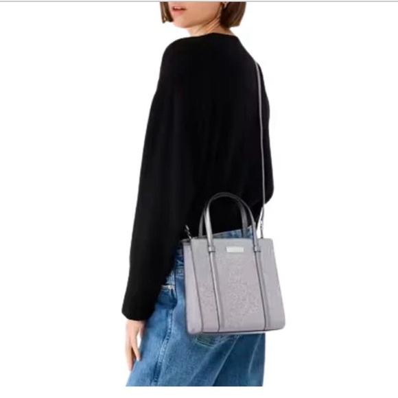 Kate Spade Limited Edition Small Kenzie Glitter Tote Gray NWT MSRP $329 - Picture 5 of 5